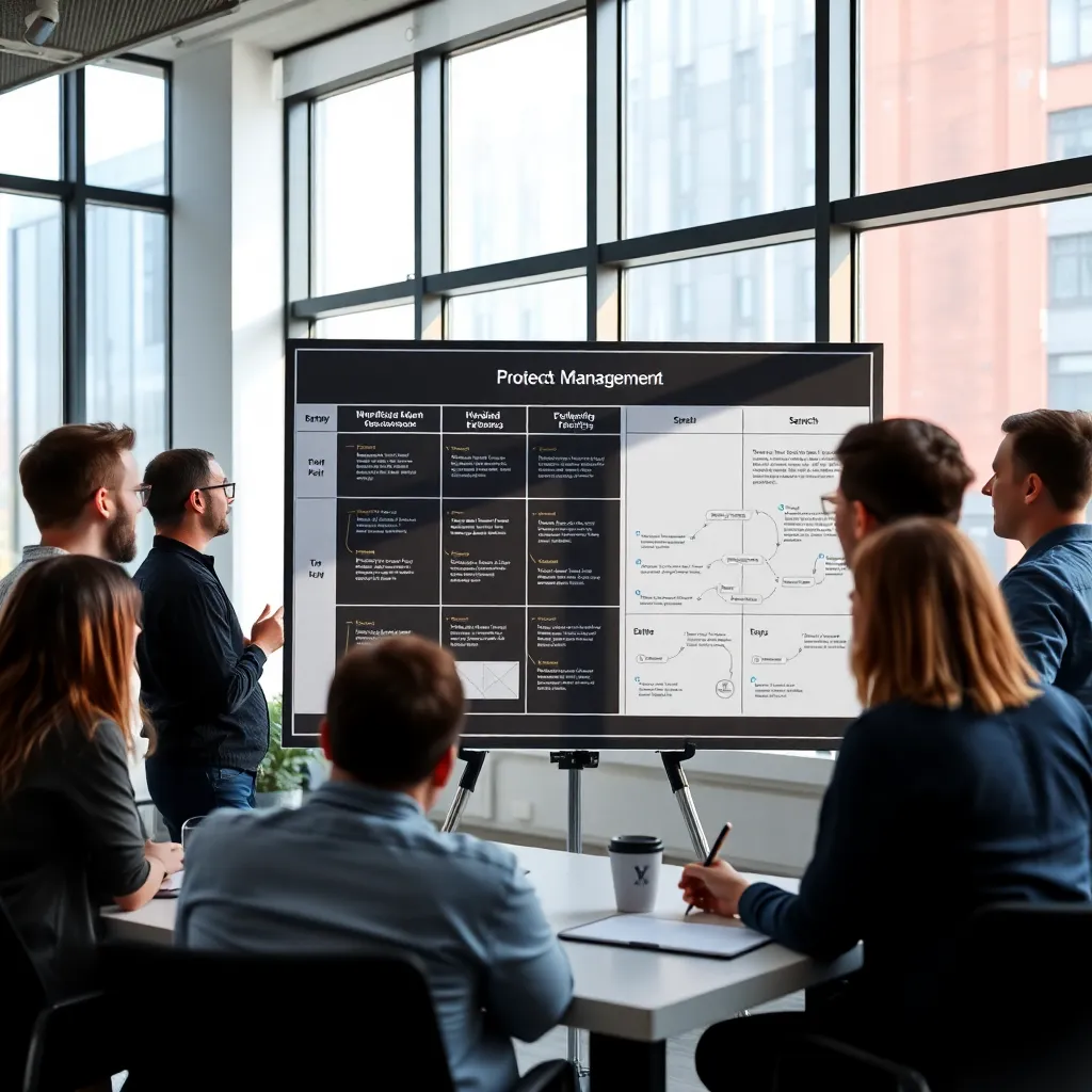 Projectteam in Nederlandse kantooromgeving bezig met taakdelegatie